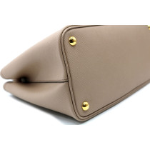 Prada Double Media Pelle Saffiano Cipria