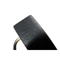 Valentino Cintura Reversibile Pelle Nera e Panna Logo Pietre Multicolor