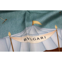 Bulgari Foulard Seta Azzurro e Marrone