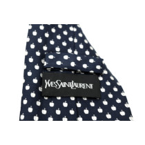 Saint Laurent Cravatta Seta Blu Notte