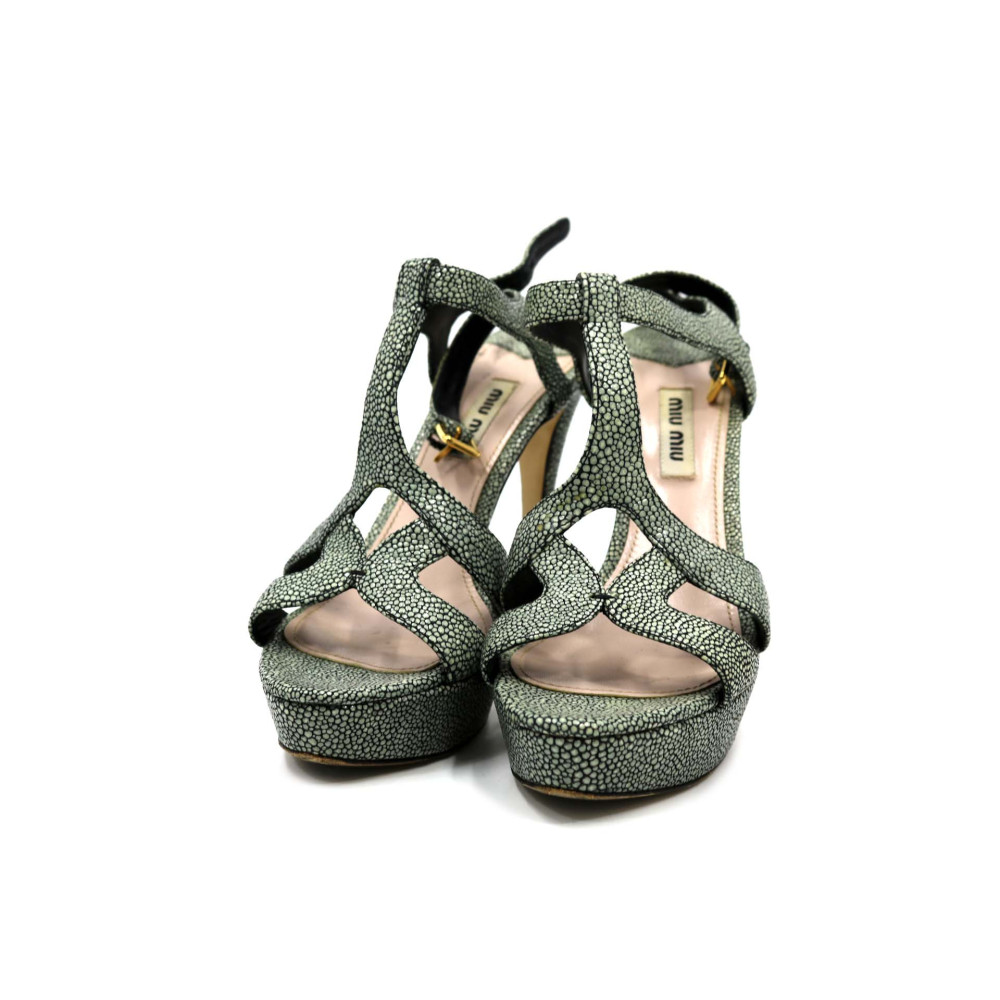 Miu Miu Sandalo Pelle Verde