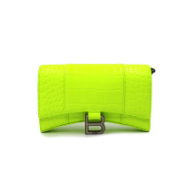Balenciaga Hour Chain Wallet Cocco Giallo Fluo