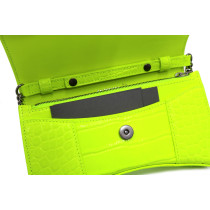 Balenciaga Hour Chain Wallet Cocco Giallo Fluo