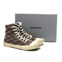 Balenciaga Sneaker Paris High Top Trainers BB Tela Grigio Marrone