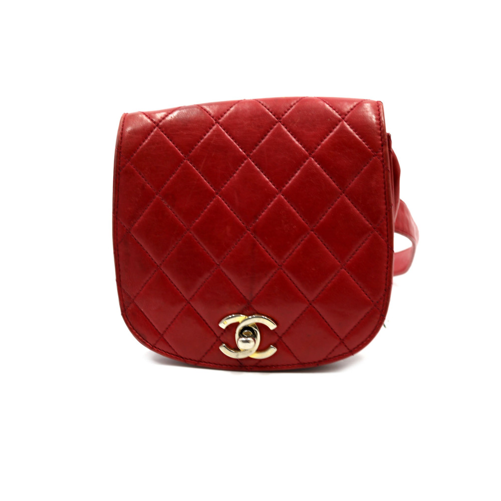 Chanel Quilted Leather Red Belt Bag