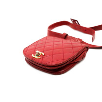 Chanel Quilted Leather Red Belt Bag