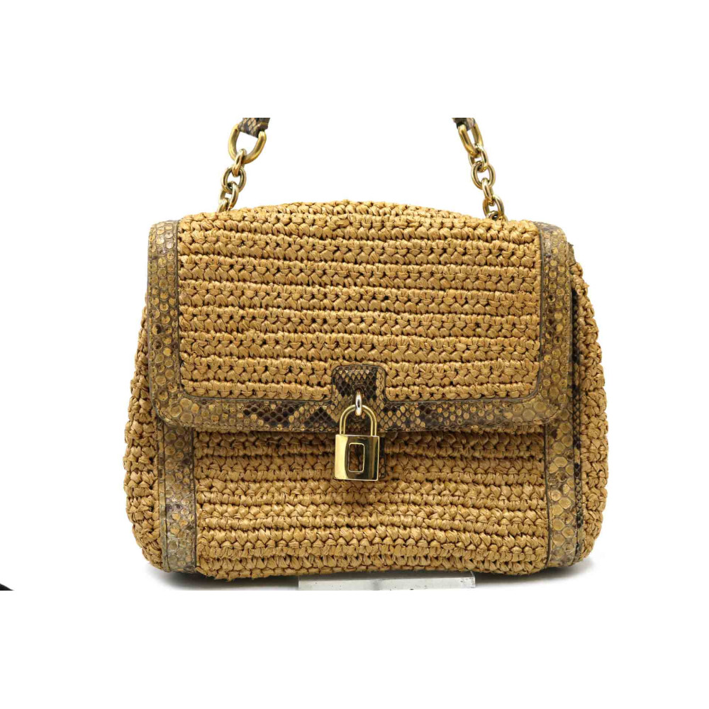 Dolce & Gabbana Sicily Rafia e Pitone Beige
