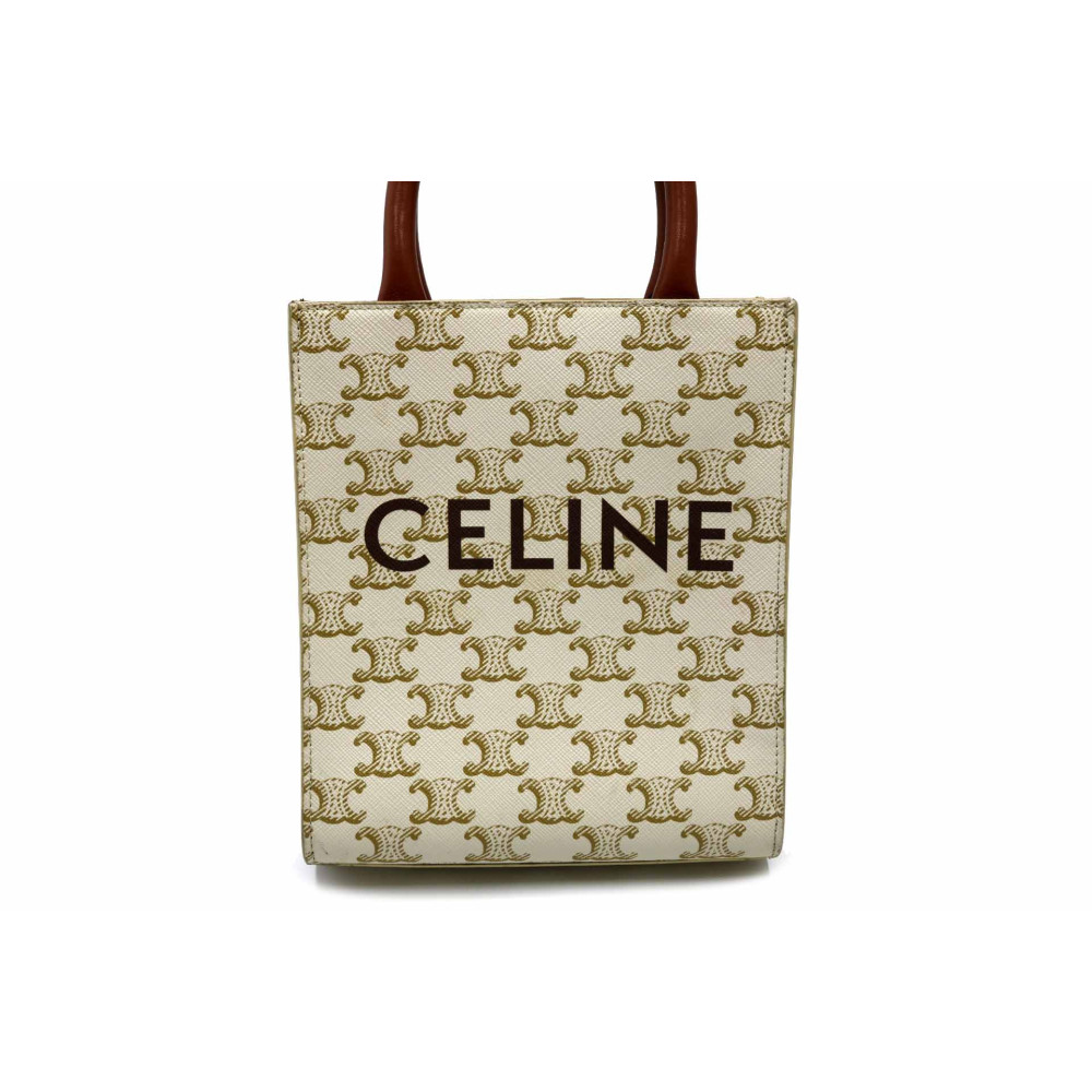 Celine Cabas Mini Pelle Bianca