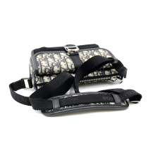 Dior Mini Dior 8 Tela Jacquard Oblique Blu