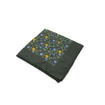 Hermes Cravatta e Fazzoletto Seta Fiorato Verde