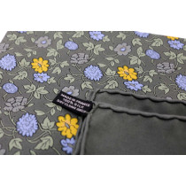 Hermes Cravatta e Fazzoletto Seta Fiorato Verde