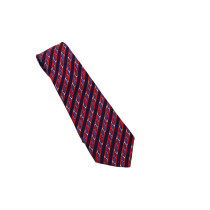 Hermes Cravatta Seta Bordeaux e Blu