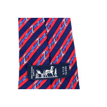 Hermes Cravatta Seta Bordeaux e Blu