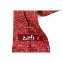 Hermes Cravatta Seta Bordeaux e Giallo