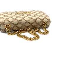 Celine Chain Shoulder Bag Tessuto Bianco