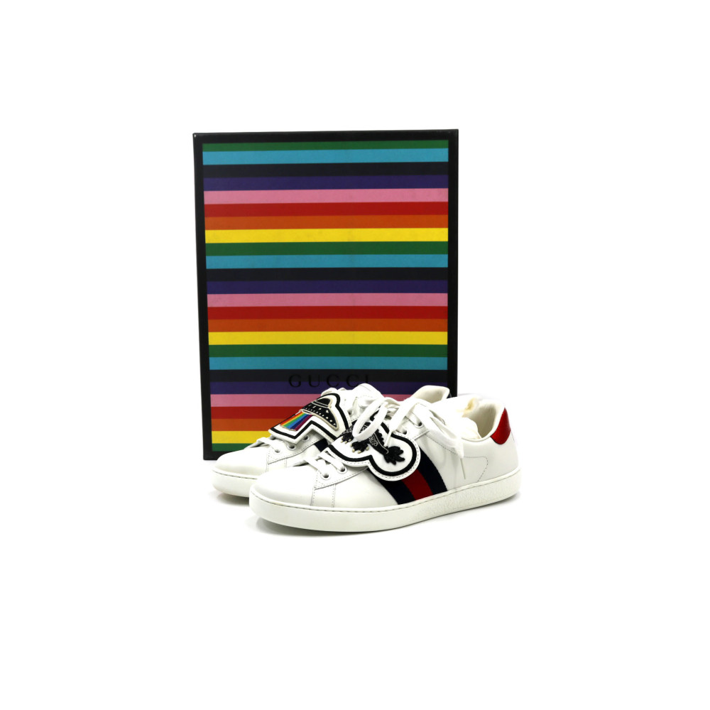 Gucci Sneakers Patch Remix Pelle Bianca