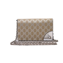 Gucci Tracollina GG Beige e Pelle Argento