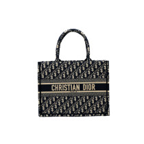 Dior Book Tote Tela Oblique Blu