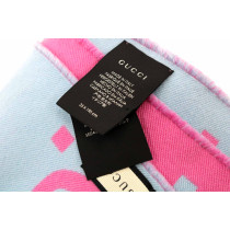Gucci Sciarpa Lana e Cotone Rosa e Celeste