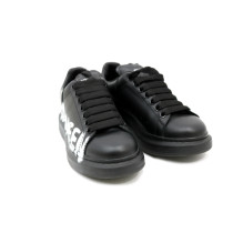 Alexander McQueen Sneaker Oversize Graffiti Pelle Nera
