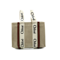 Chloe Tote Bag Woody Lino Bianco e Marrone