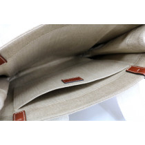 Chloe Tote Bag Woody Lino Bianco e Marrone