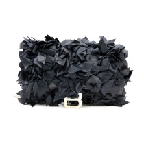 Balenciaga Hourglass Pochette Ribbon Tessuto e Pelle Nero