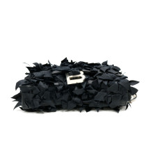 Balenciaga Hourglass Pochette Ribbon Tessuto e Pelle Nero