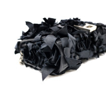 Balenciaga Hourglass Pochette Ribbon Tessuto e Pelle Nero