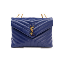 Saint Laurent Lou Lou Media Pelle Blu