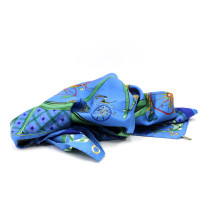 Hermes Foulard Les Voitures Nouvelles Seta Blu