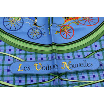 Hermes Foulard Les Voitures Nouvelles Seta Blu