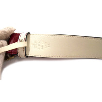 Gucci Cintura Reversibile Pelle Bianca e Rossa