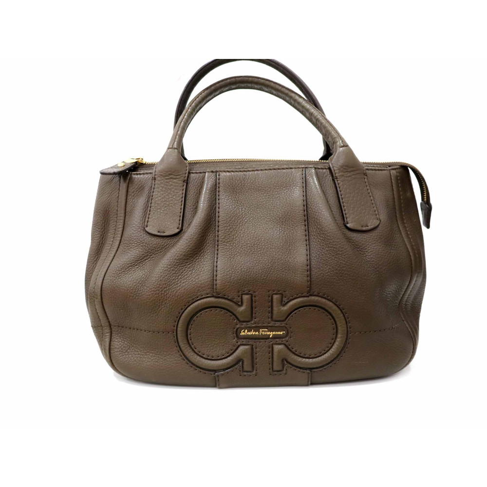 Ferragamo Tote Bag Pelle Cachi Marrone