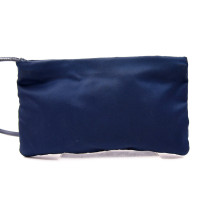 Prada Pochette Tela Vela Blu