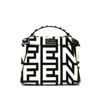 Fendi Peekaboo Calf Pelle Bianca e Nera