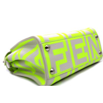 Fendi Peekaboo Mini Pelle Bianca e Giallo Lime