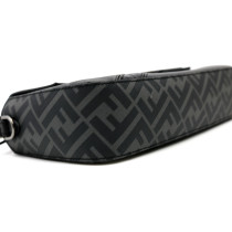 Fendi Baguette Tela e Pelle Grigia e Nera