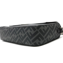 Fendi Baguette Tela e Pelle Grigia e Nera