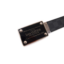 Louis Vuitton Cintura Reversibile Pelle Nera e Tela Damier Graphite