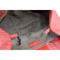 Bottega Veneta Shopping Pelle e Lizard Rossa