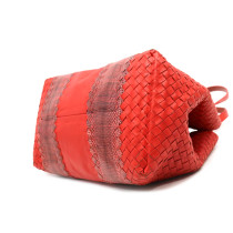 Bottega Veneta Shopping Pelle e Lizard Rossa