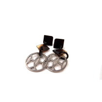 Hermes Orecchini Ava Corno di Bufalo e Argento 925 Marrone