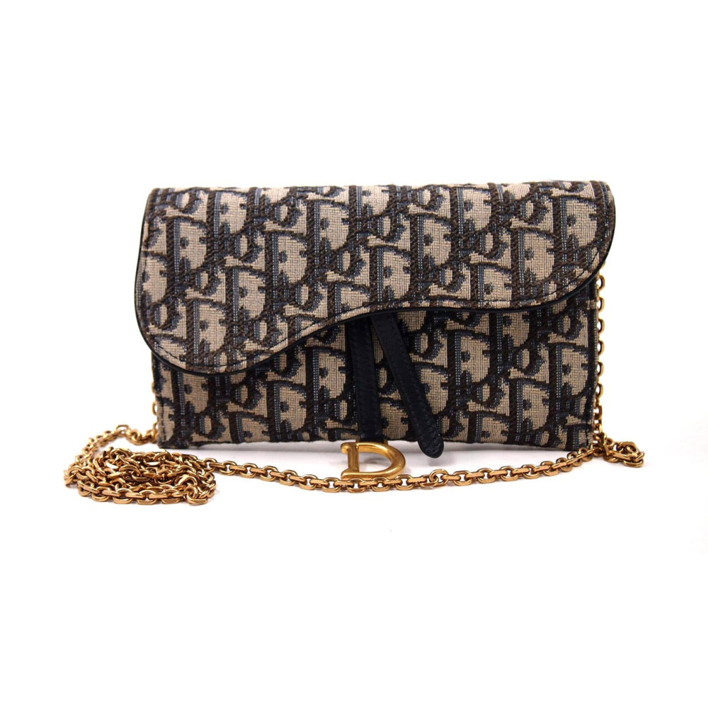 Dior Pochette Saddle Petite Toile Bleue