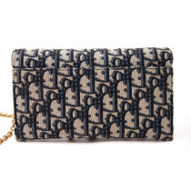 Dior Small Blue Canvas Saddle Pouch