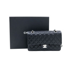 Chanel Classic Flap Timeless Media Pelle Nera