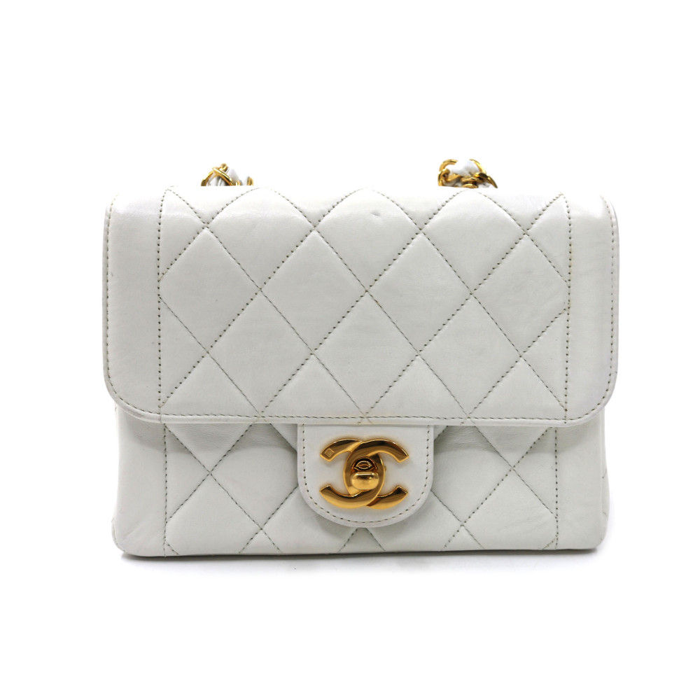 Chanel Square Mini Pelle Bianca