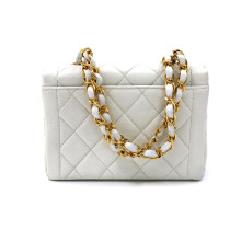 Chanel Square Mini Pelle Bianca