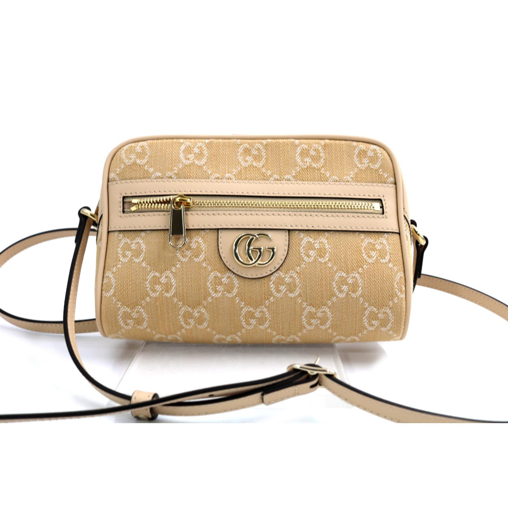 Gucci Ophidia Mini Sac Bandoulière Tissu Beige