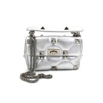 Valentino Roman Stud Pelle Argento